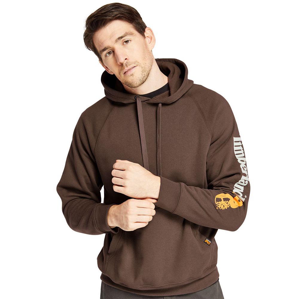 Timberland Φουτερ Ανδρικα Βαθυ Καφε - Pro® Big & Tall Hood Honcho Sport Hoodie - Greece 4230985-GO